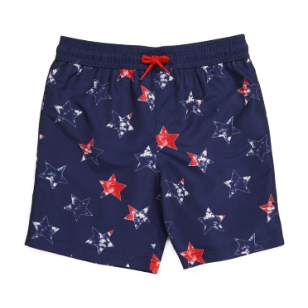 Tommy Bahama Kids Boy's Blue Stars Print With Liner Swim Trunks Size XL